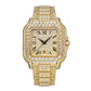 Straight European Hip Hop Diamond Quartz Wrist Watch